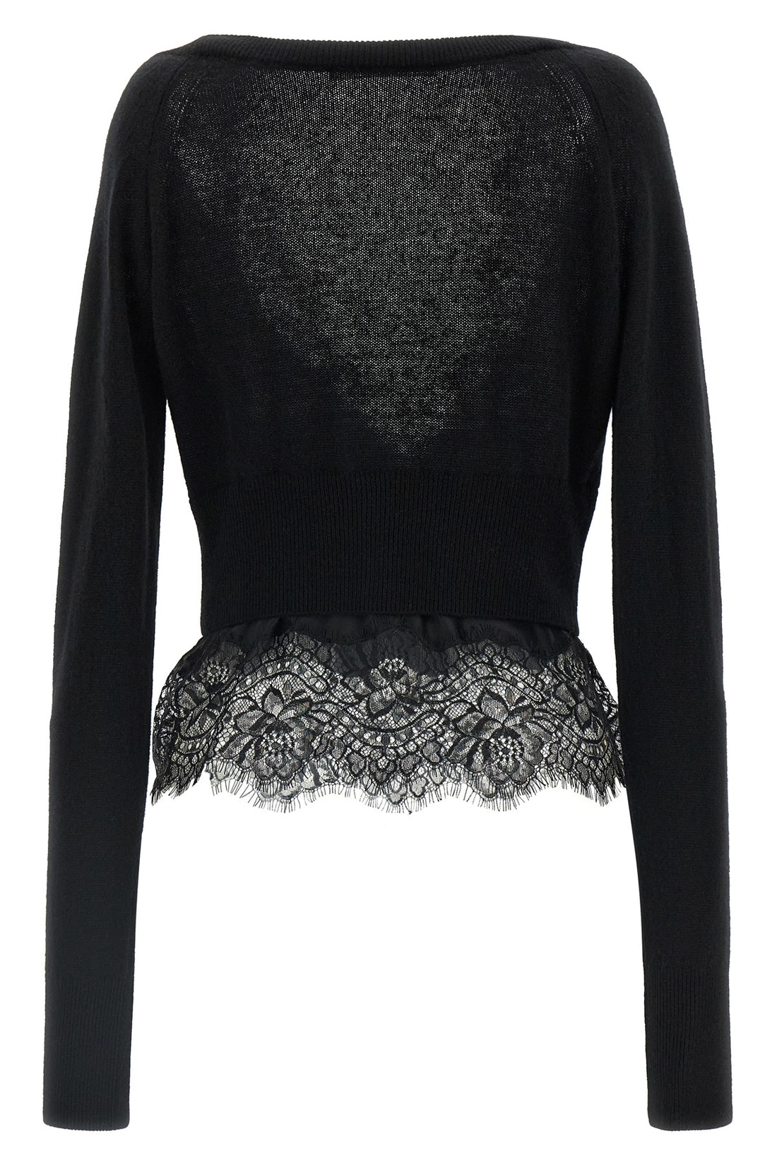 ERMANNO SCERVINO 38 the ermanno scervino cardigan in pure black cashmere stands out for a sartorial