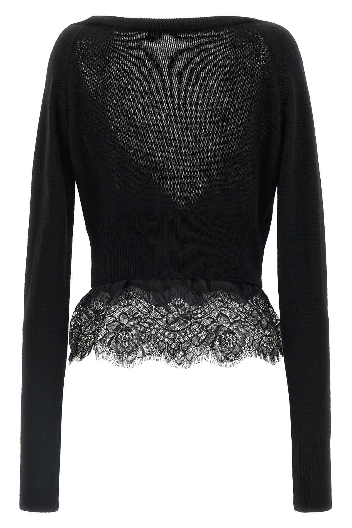 the ermanno scervino cardigan in pure black cashmere stands out for a sartorial
