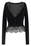 the ermanno scervino cardigan in pure black cashmere stands out for a sartorial