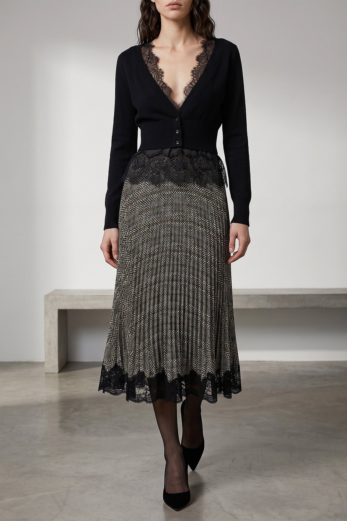 the ermanno scervino midi skirt reinterprets the classic codes through a sophist