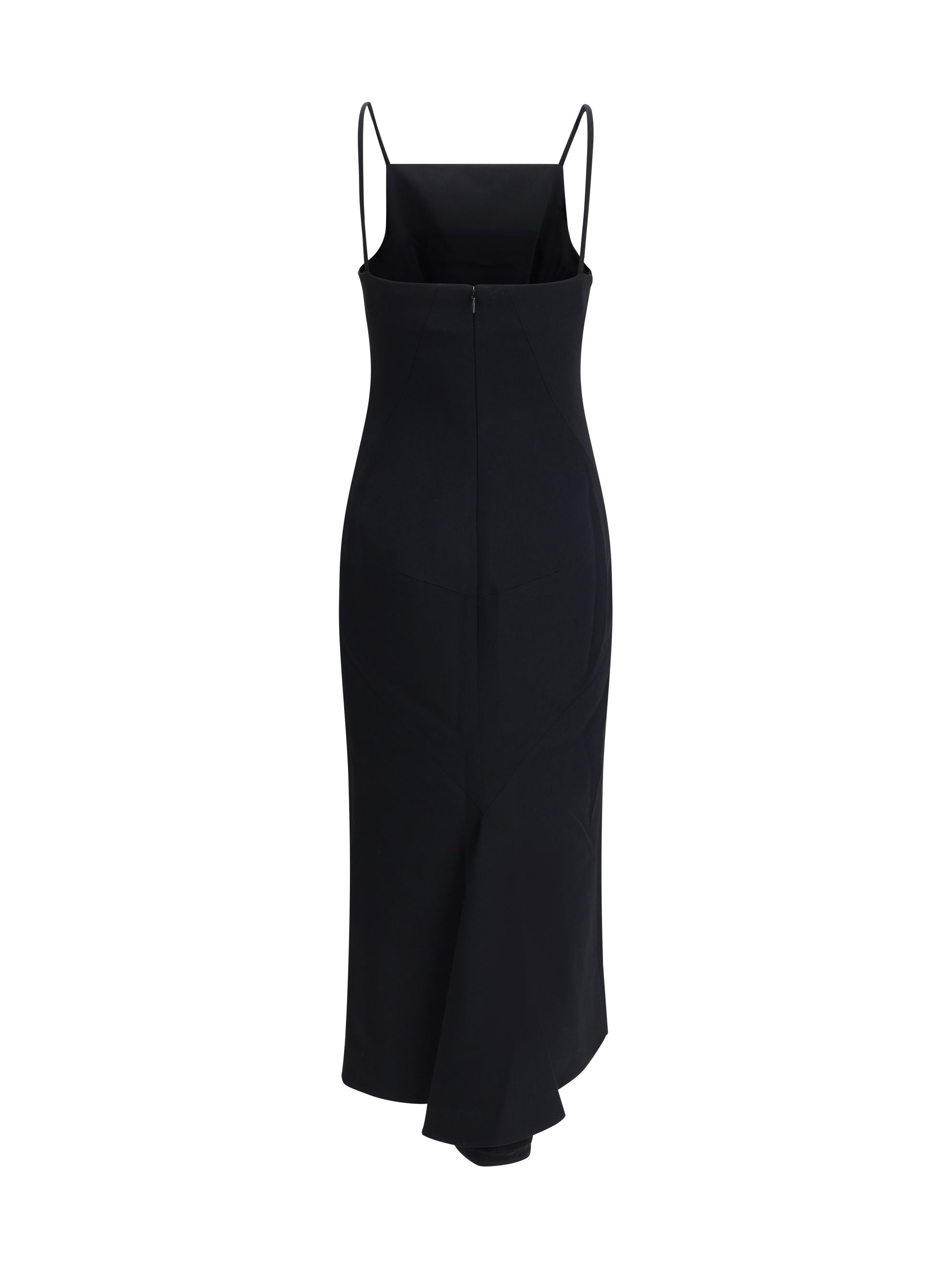 midi dress with draped back