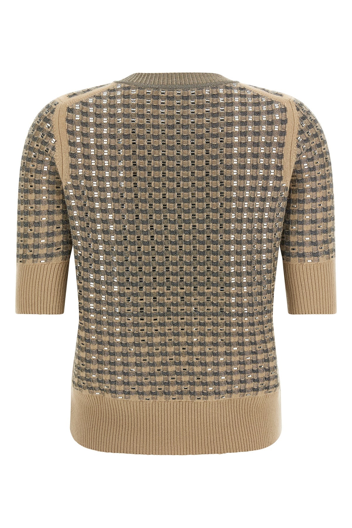 the ermanno scervino short-sleeved sweater stands out for its sophisticated knit
