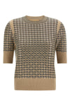 the ermanno scervino short-sleeved sweater stands out for its sophisticated knit