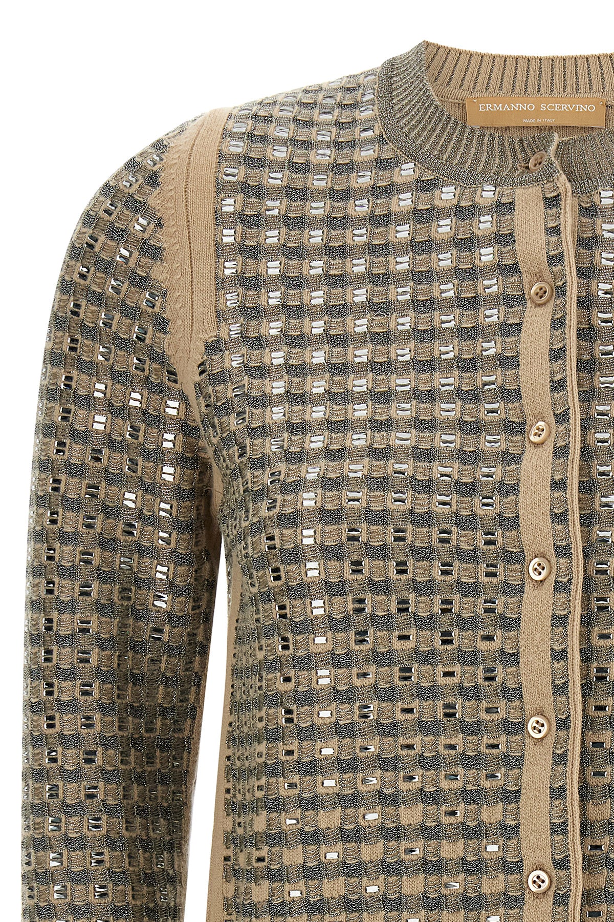 the ermanno scervino cardigan features sophisticated knitting characterized by a