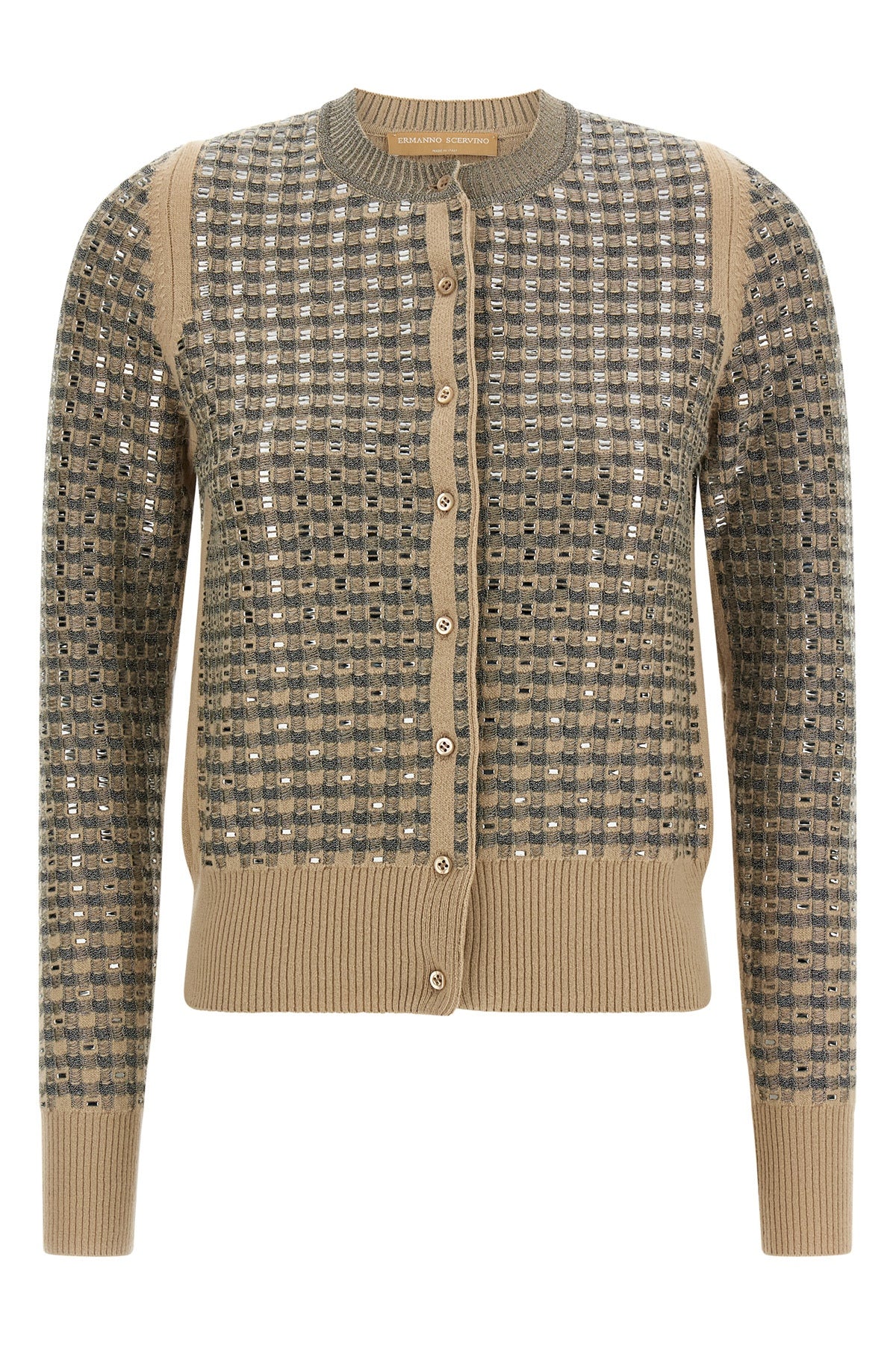 the ermanno scervino cardigan features sophisticated knitting characterized by a