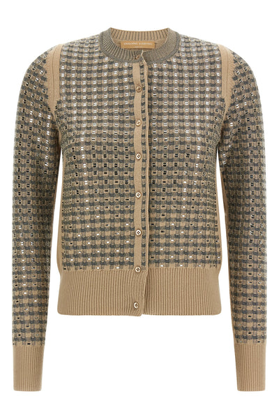 the ermanno scervino cardigan features sophisticated knitting characterized by a