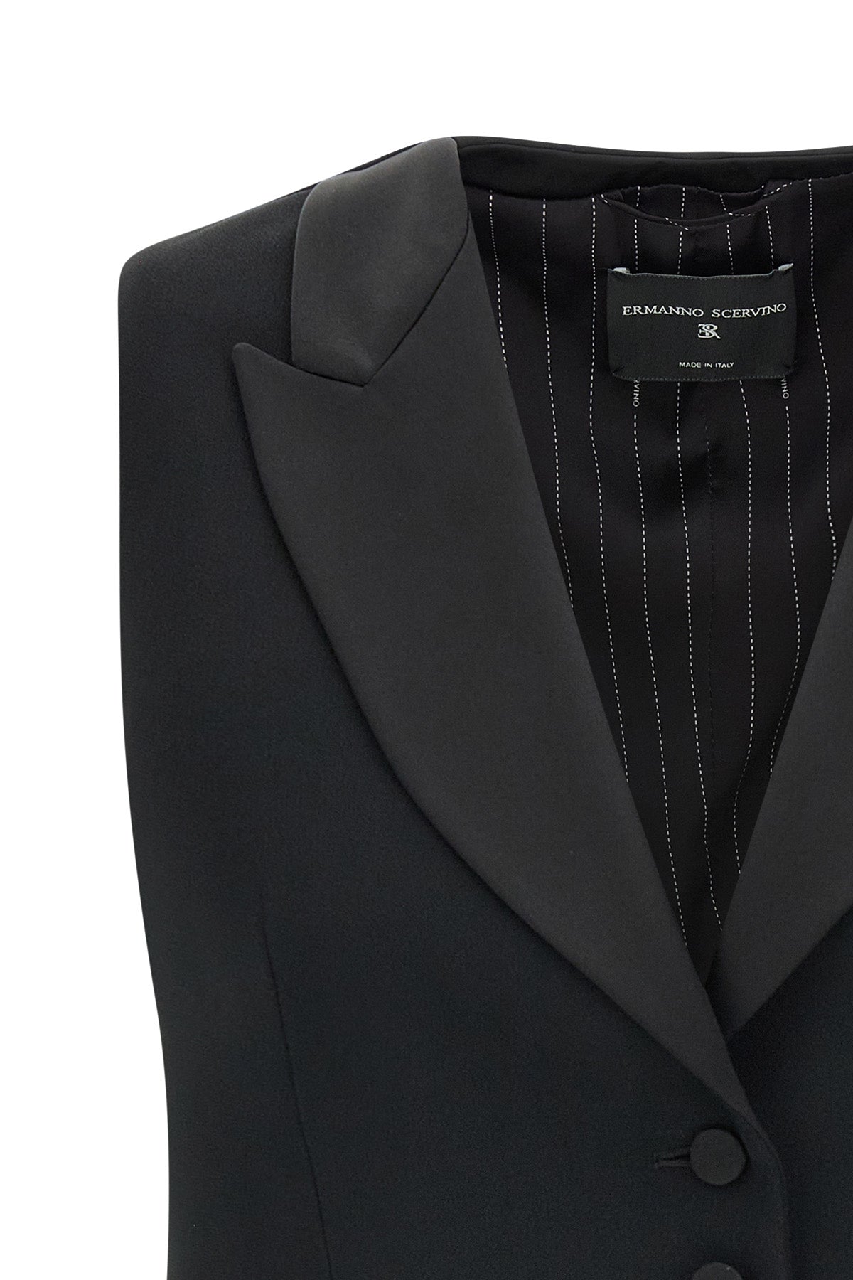 the tuxedo-inspired vest by ermanno scervino redefines the codes of feminine tai