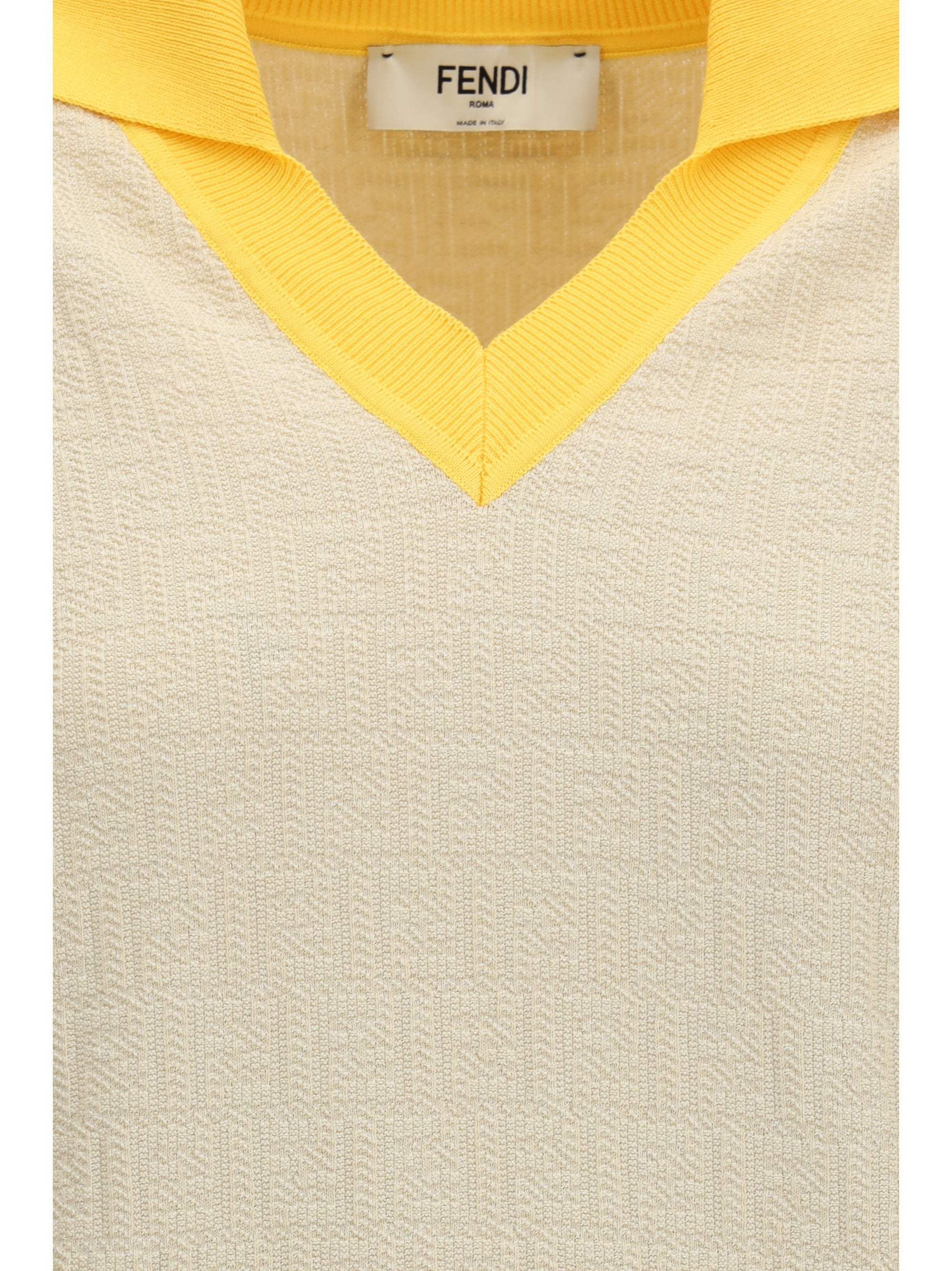 cotton and silk sweater with ff logo