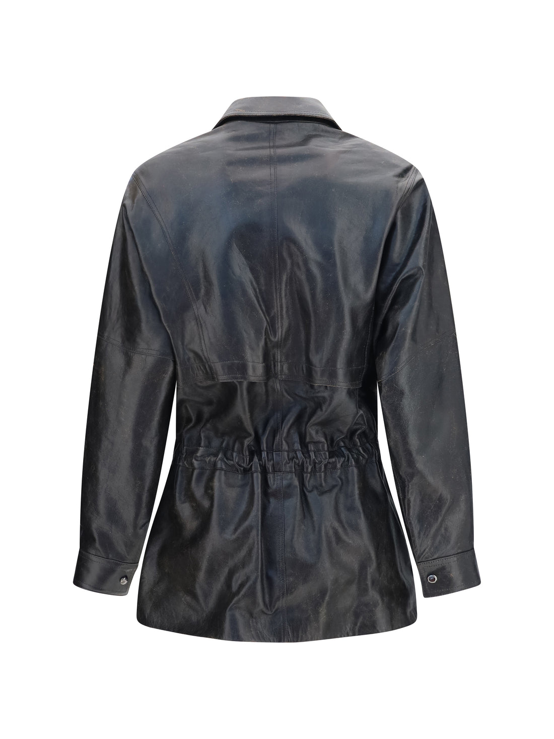 MAGDA BUTRYM 38 vintage leather jacket with drawstring