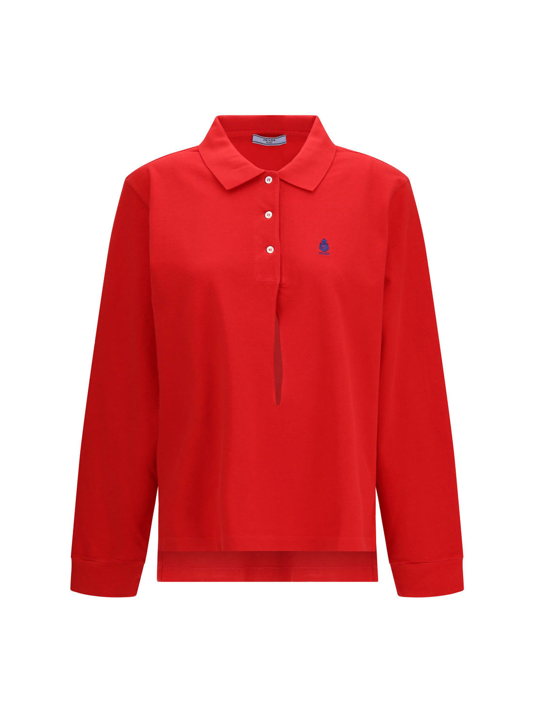 PRADA 36 long-sleeve cotton piqué polo