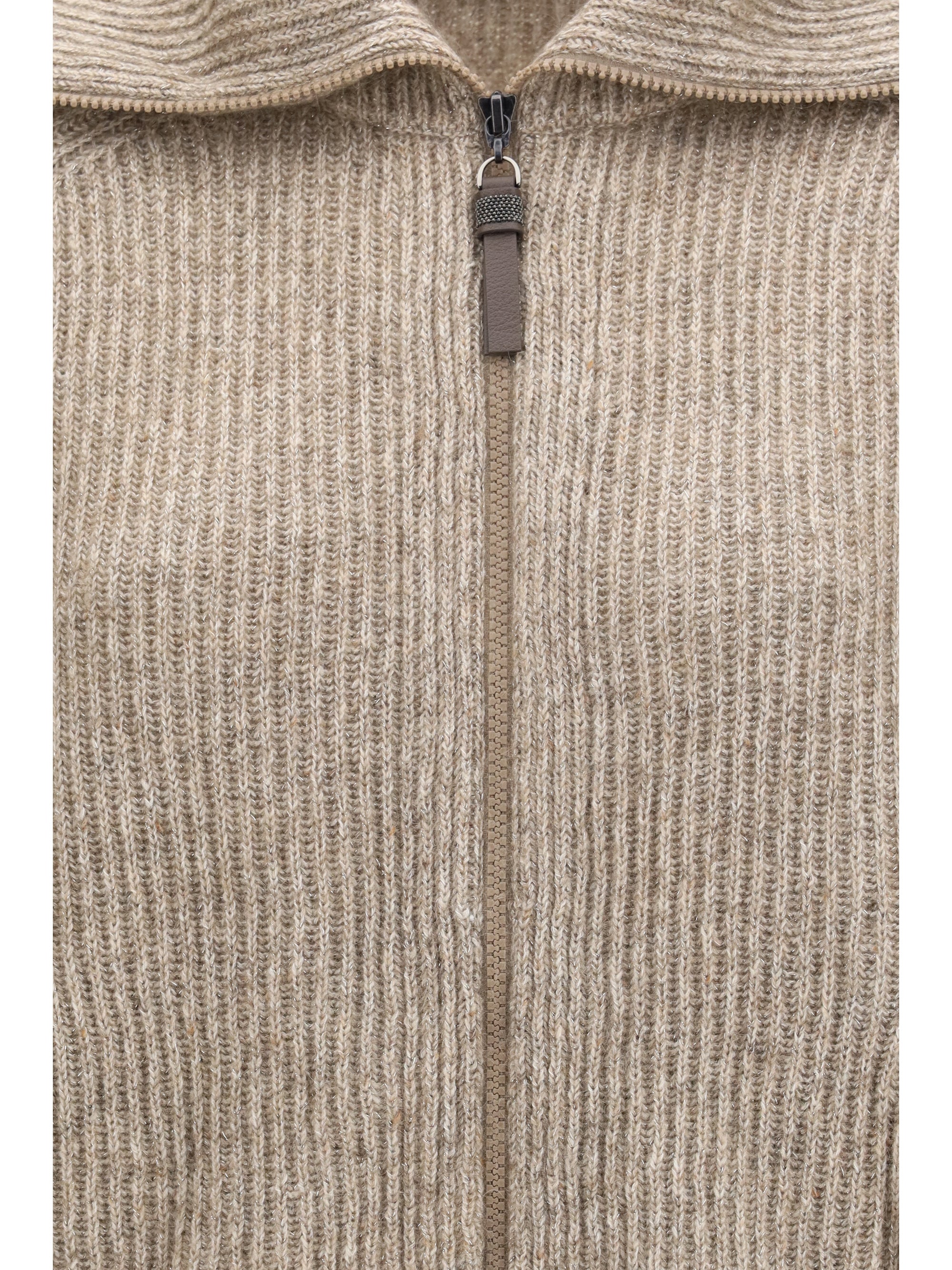 high-neck sweater with wide sleeves