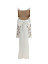 SELF-PORTRAIT 6 short satin dress with lace bow