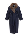 wool coat with fur collar and belt