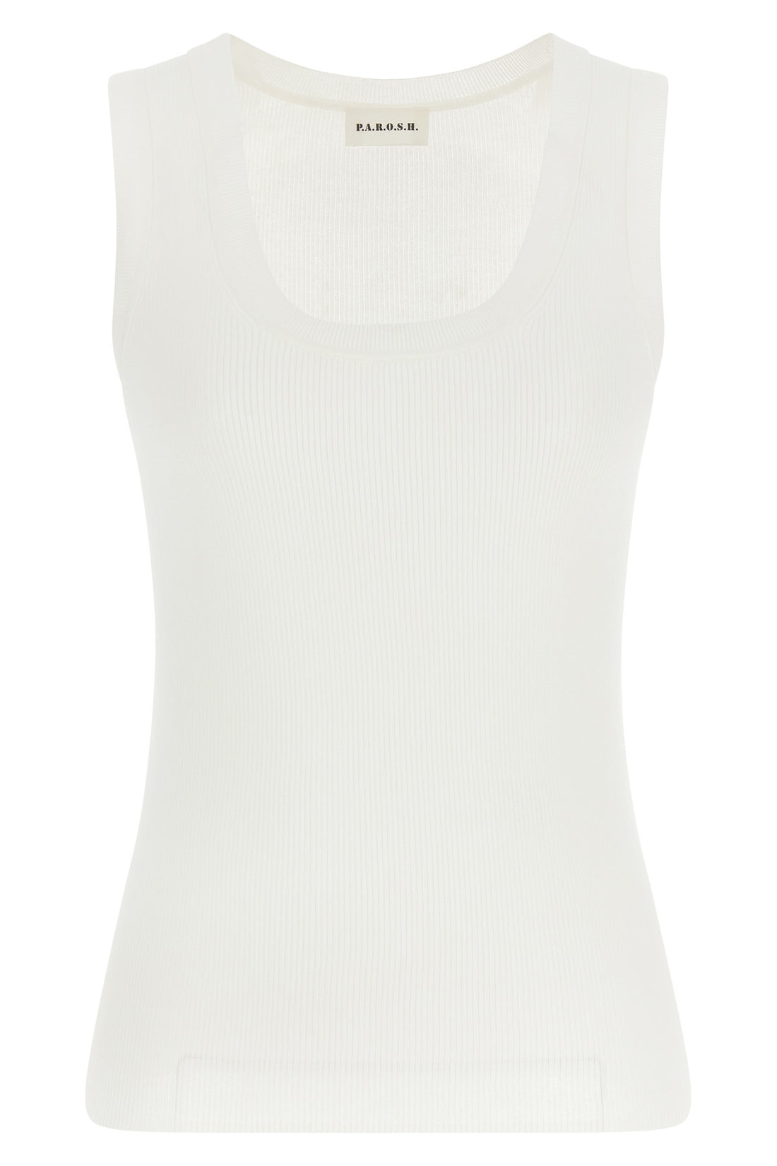 P.A.R.O.S.H. M cipria26 ribbed stretch cotton top