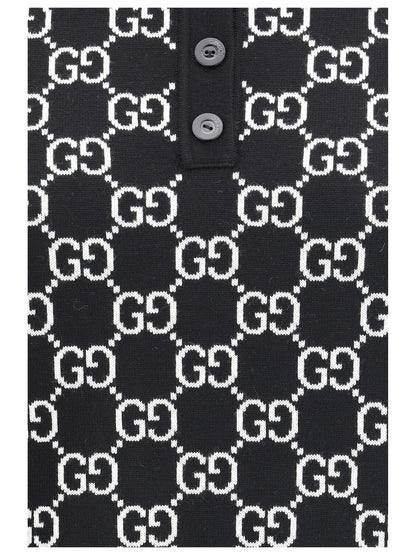 GUCCI S gg wool jacquard polo top 