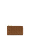 intrecciato zip card holder
