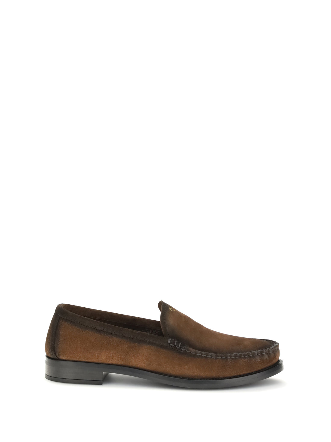 PRADA 36 loafers with a vintage-effect in suede leather