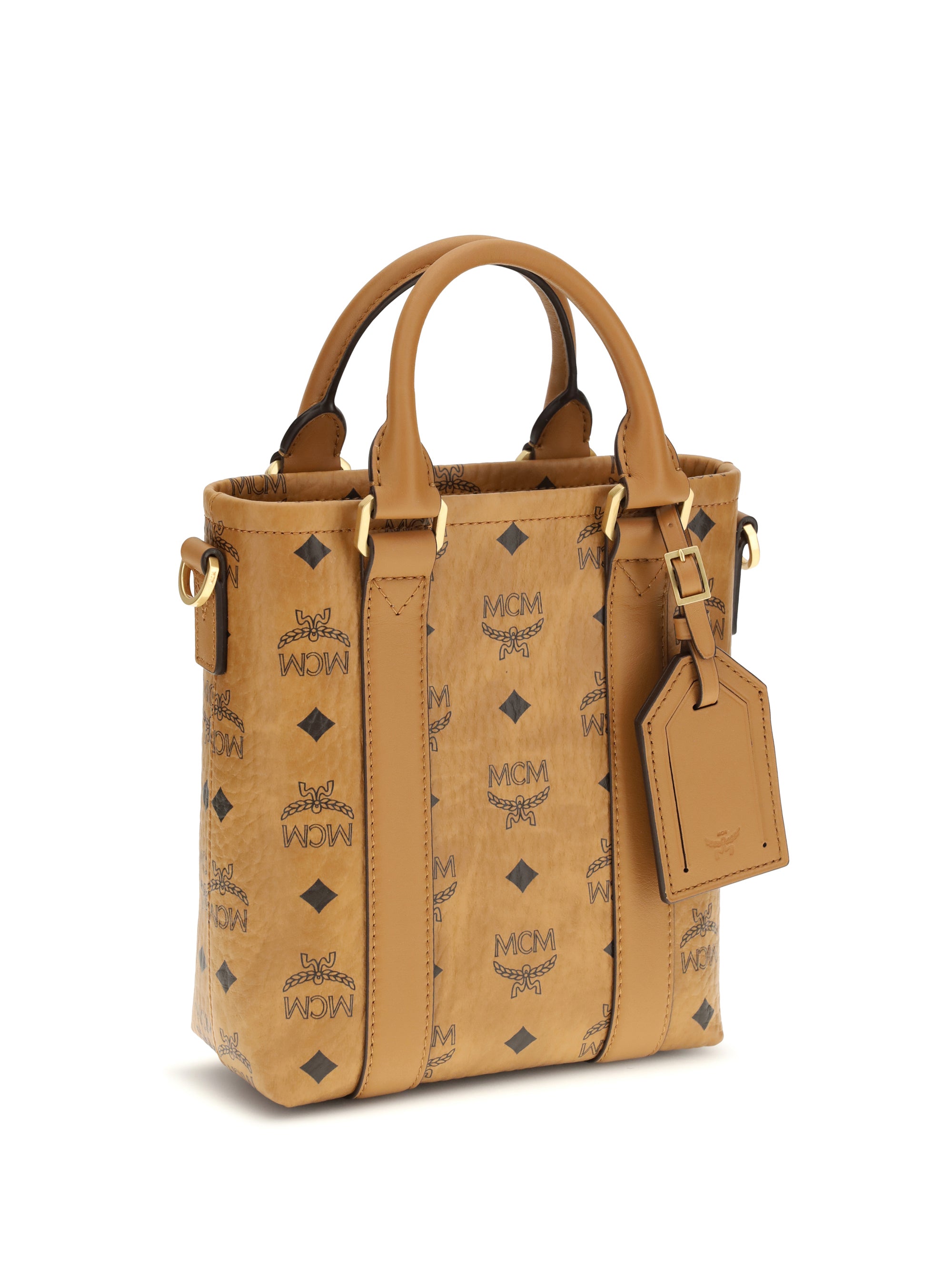 MCM OS aren mini printed canvas tote bag