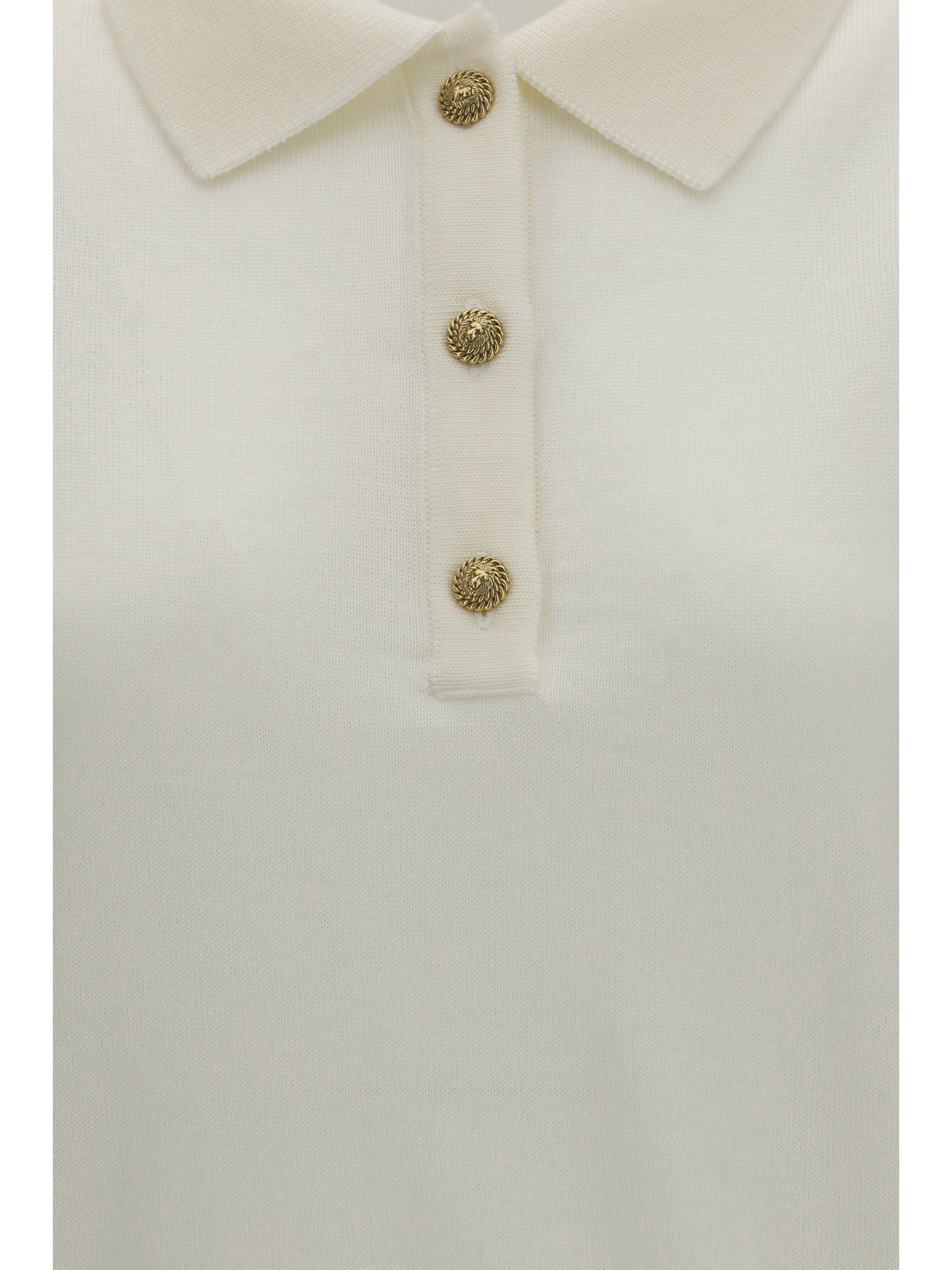 wool polo with vintage buttons