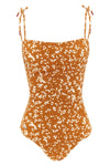 one-piece swimsuit in stretch fabric pattern