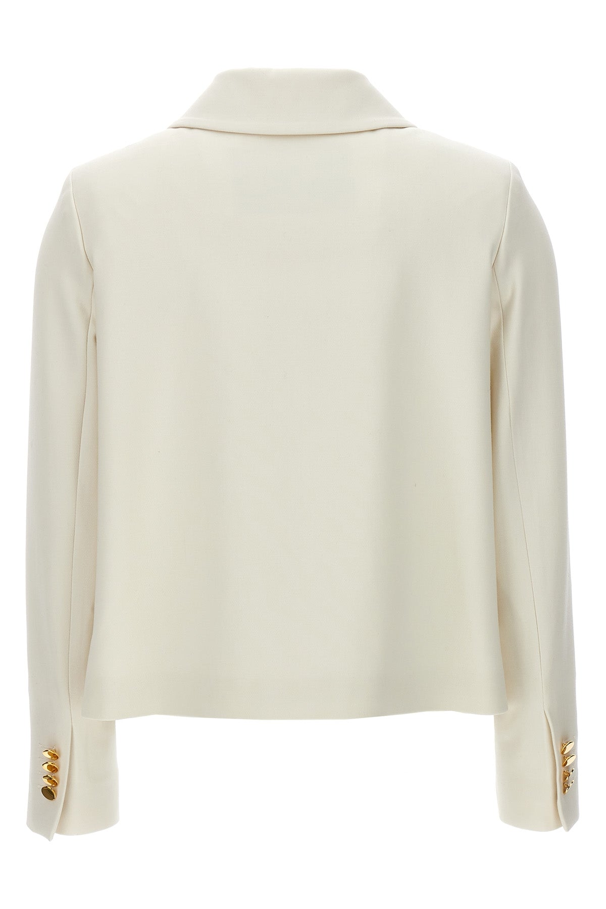 double-breasted cropped wool jacket