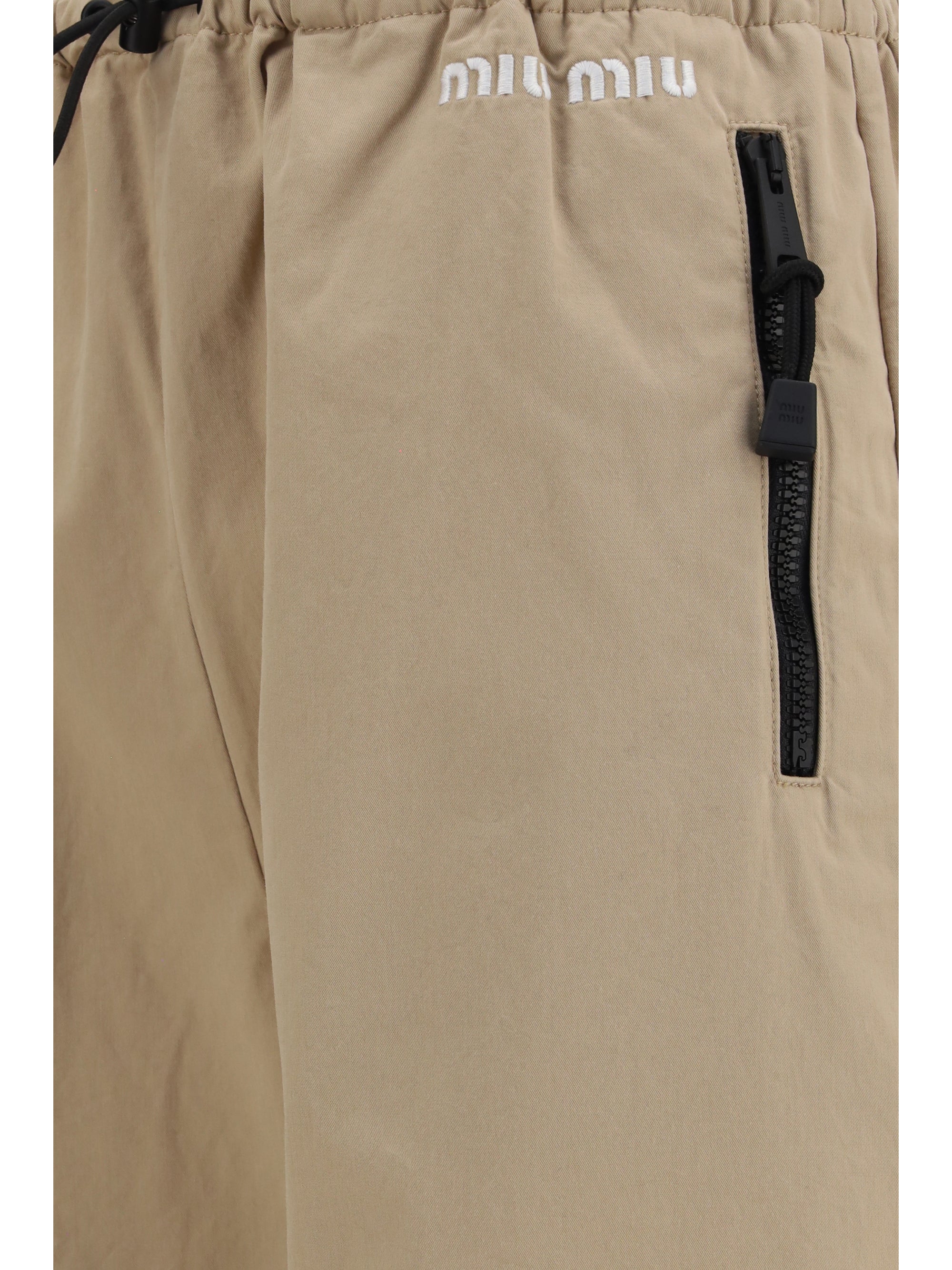 elasticated waist and hem cotton gabardine pants