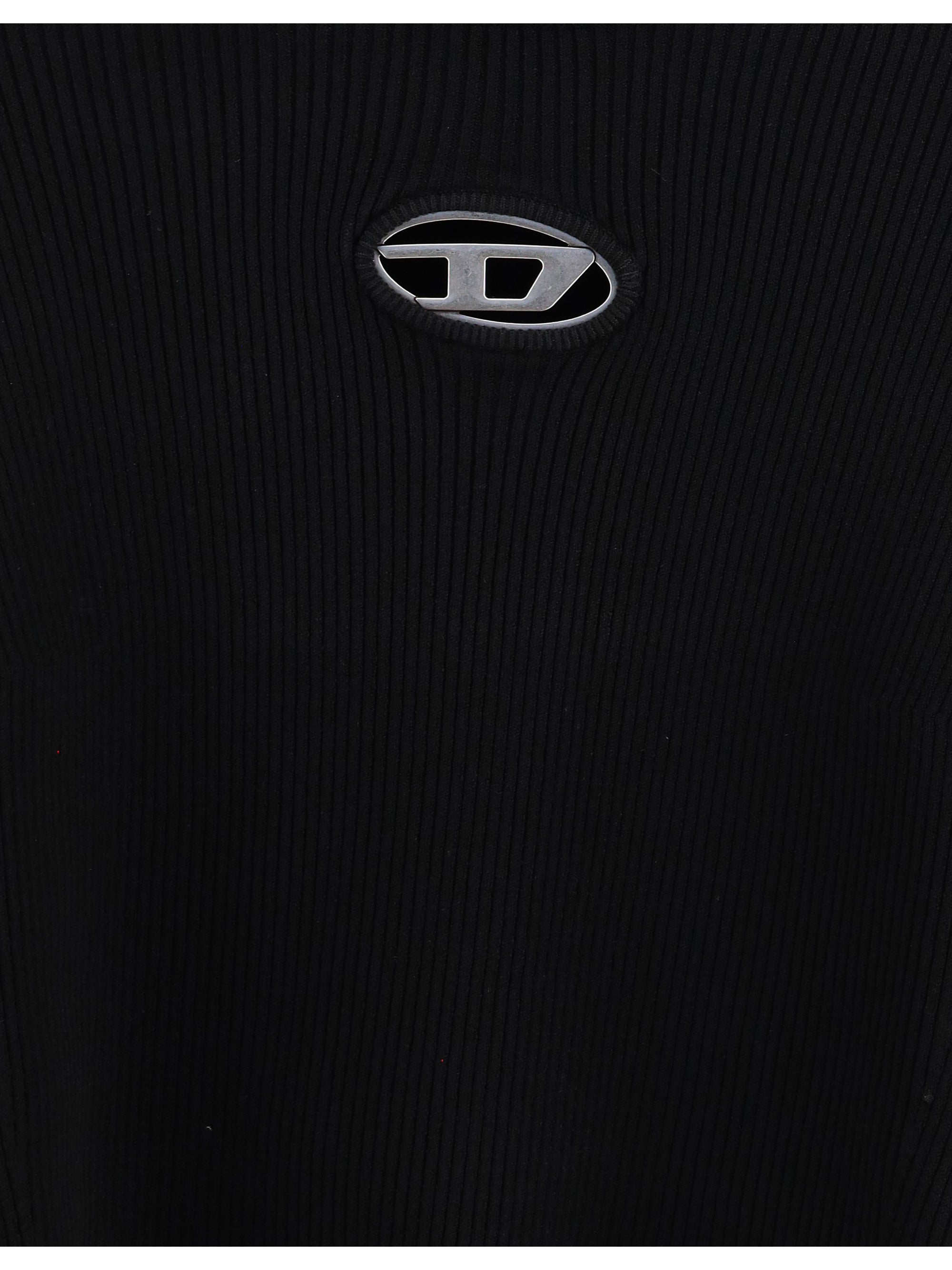 DIESEL M ribbed viscose top with oval d