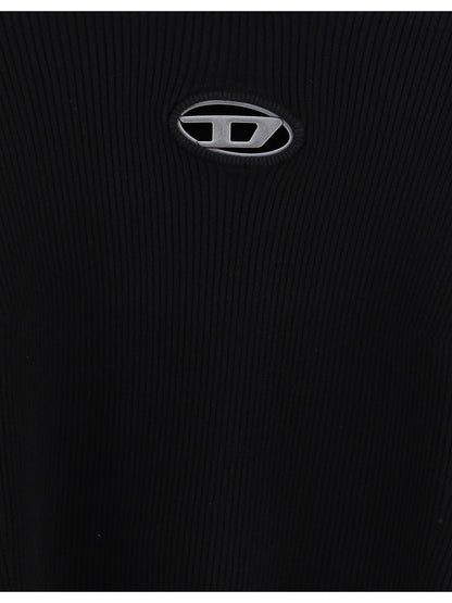 DIESEL M ribbed viscose top with oval d