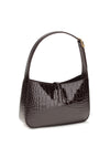 shoulder bag 5 à 7 in vernice goffrata coccodrillo