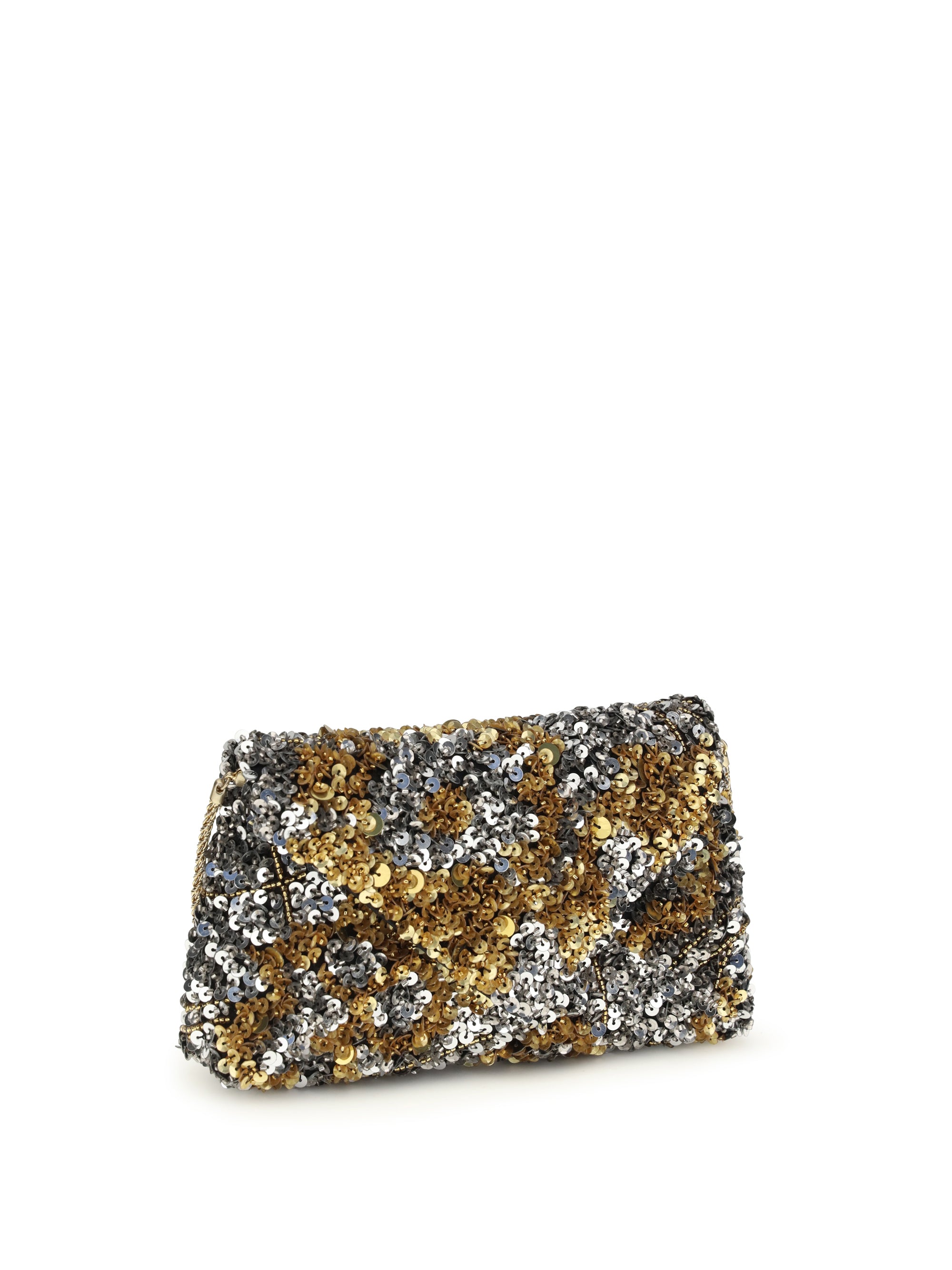 sequined clutch bag