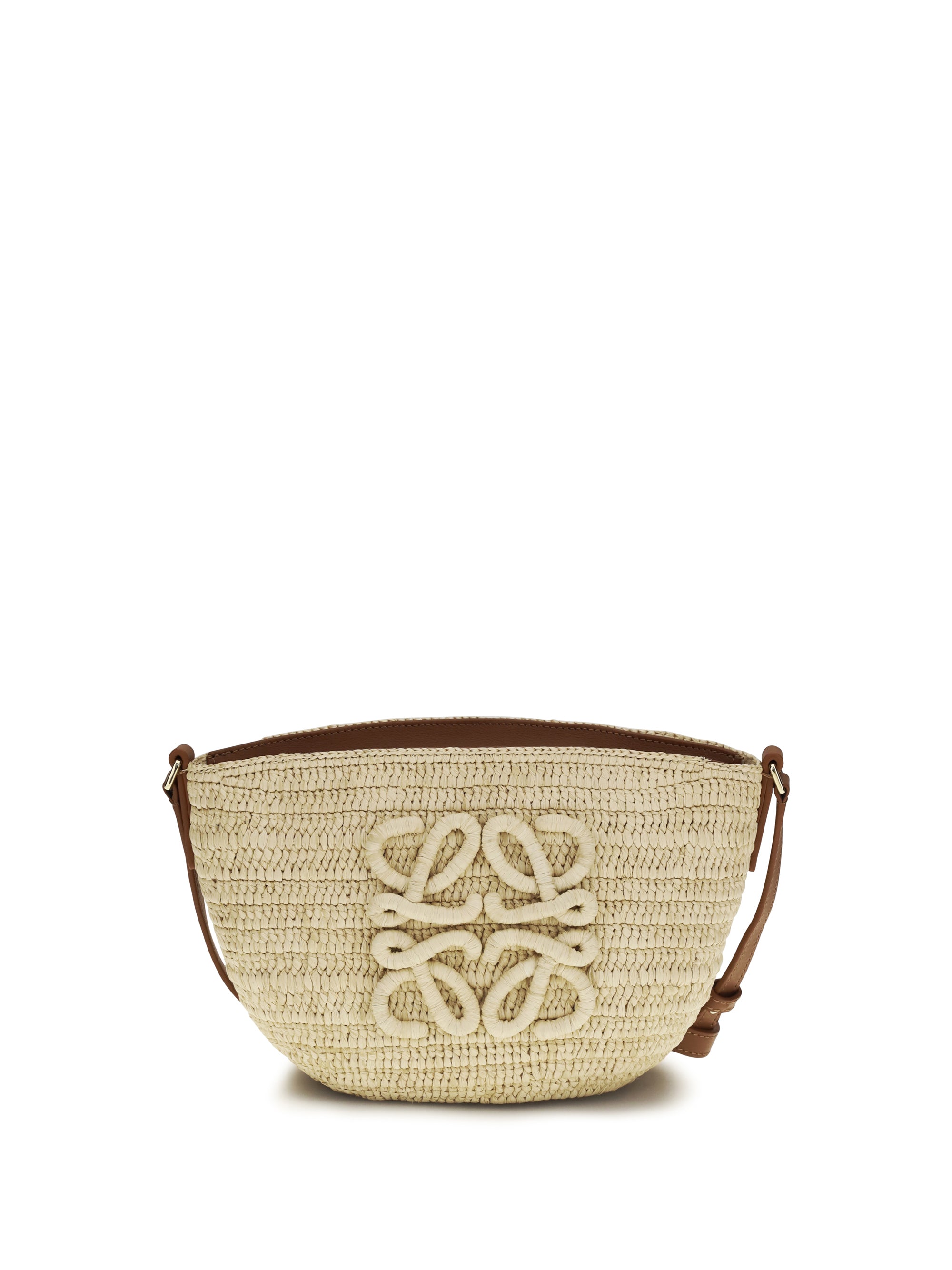 eclipse raffia and calfskin shoulder bag loewe x paula’s ibiza