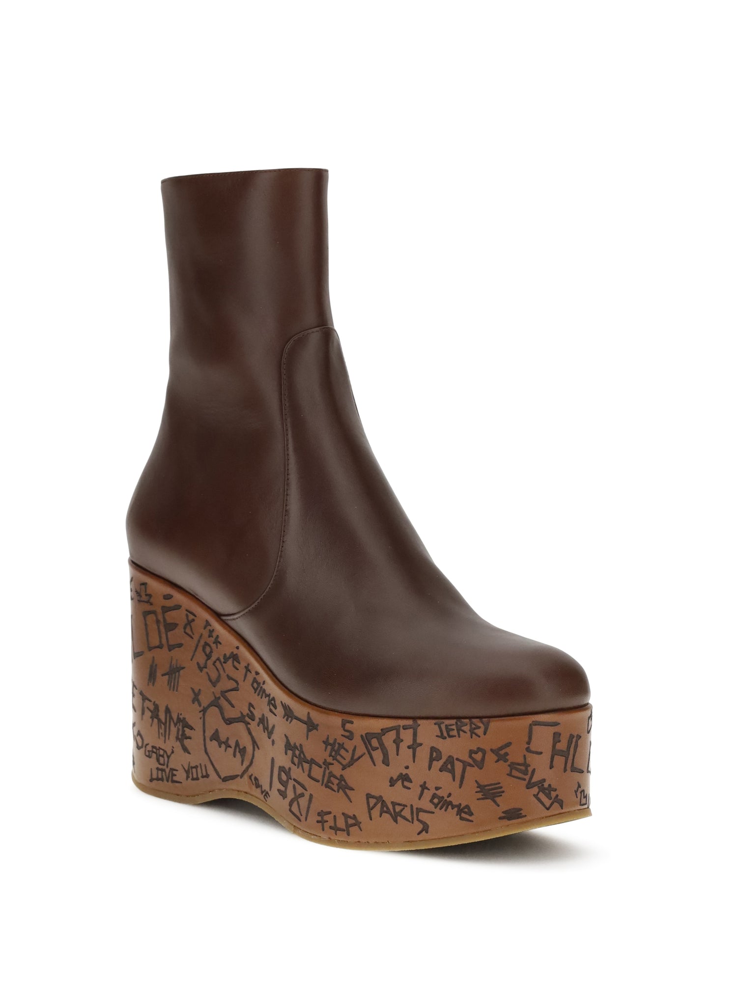 CHLOÉ 40 maxime wedge ankle boots
