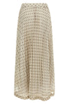long pallina skirt in polka dot pleated soleil fabric