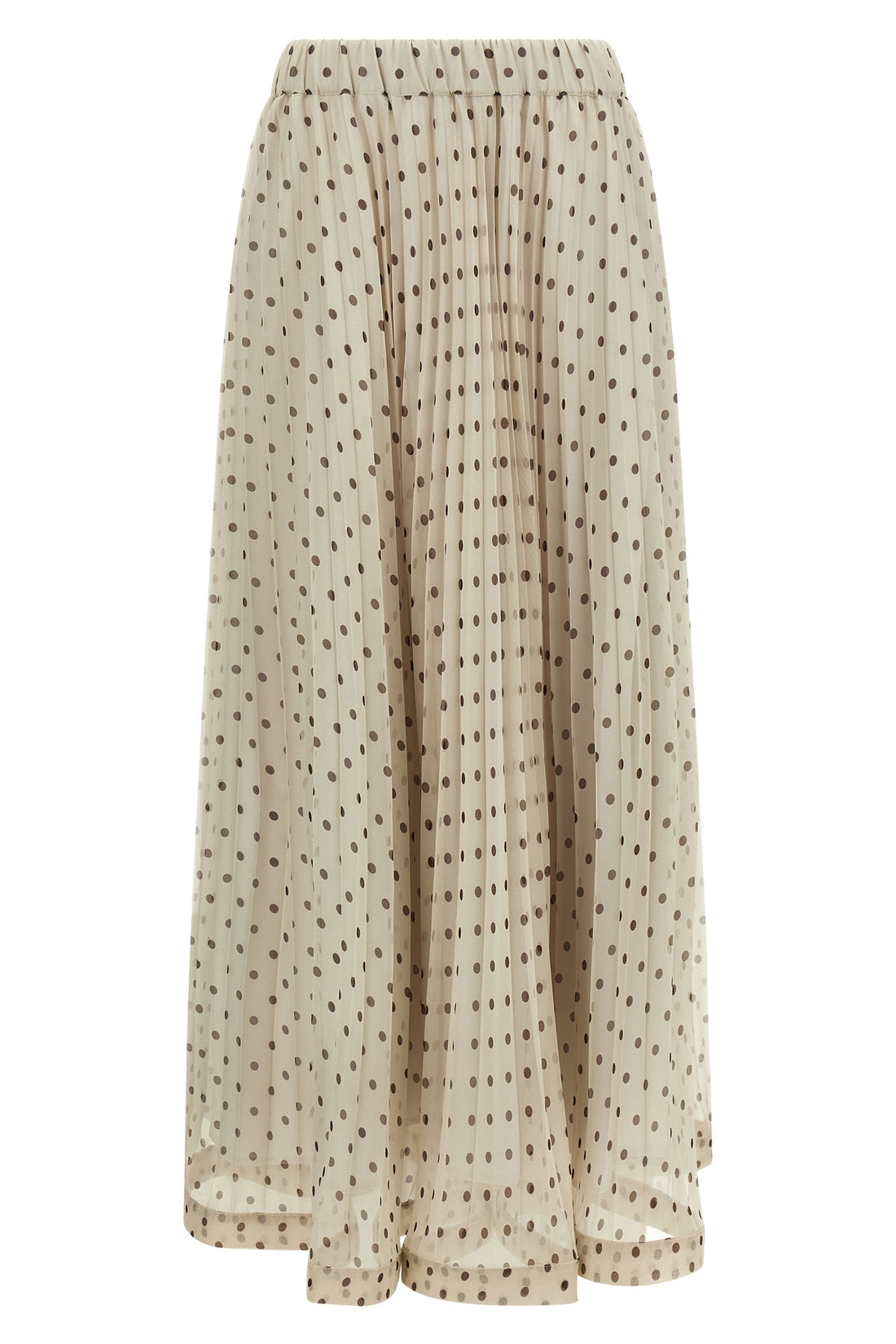 P.A.R.O.S.H. L long pallina skirt in polka dot pleated soleil fabric