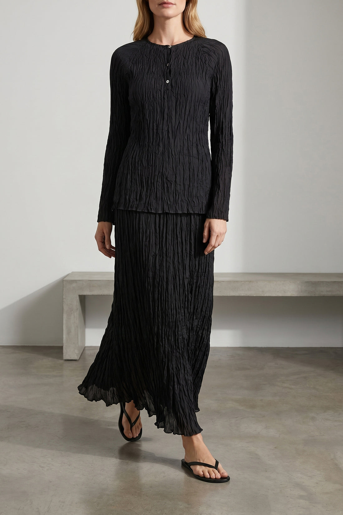 P.A.R.O.S.H. M long soph pleated silk skirt