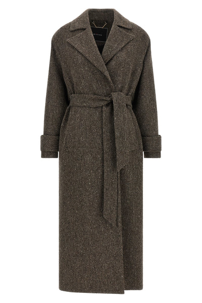 the kiton coat redefines the codes of outerwear through a deconstructed robe sil