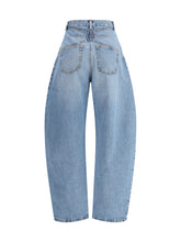ALAIA 36 rounded denim trousers