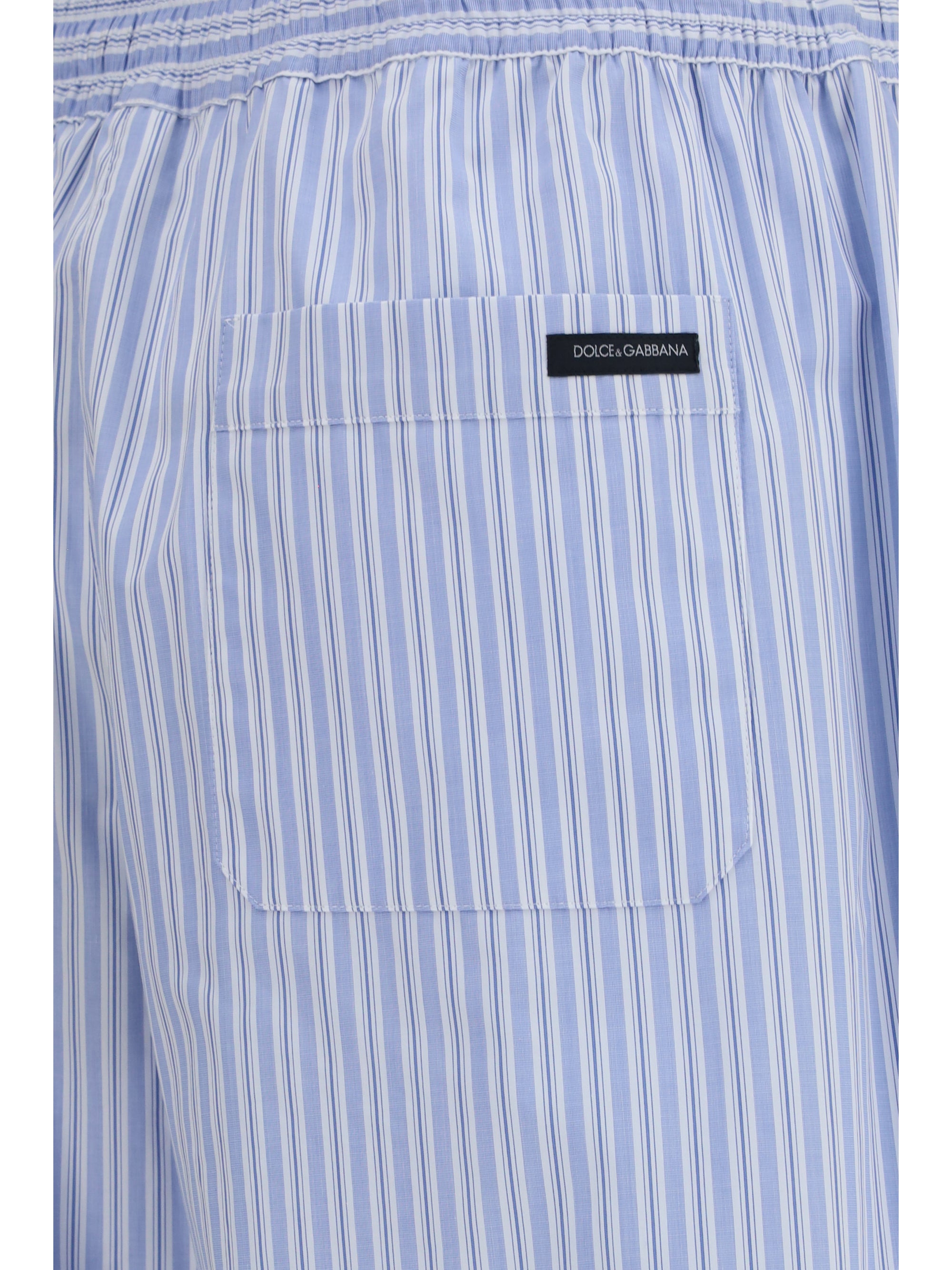 striped poplin pants
