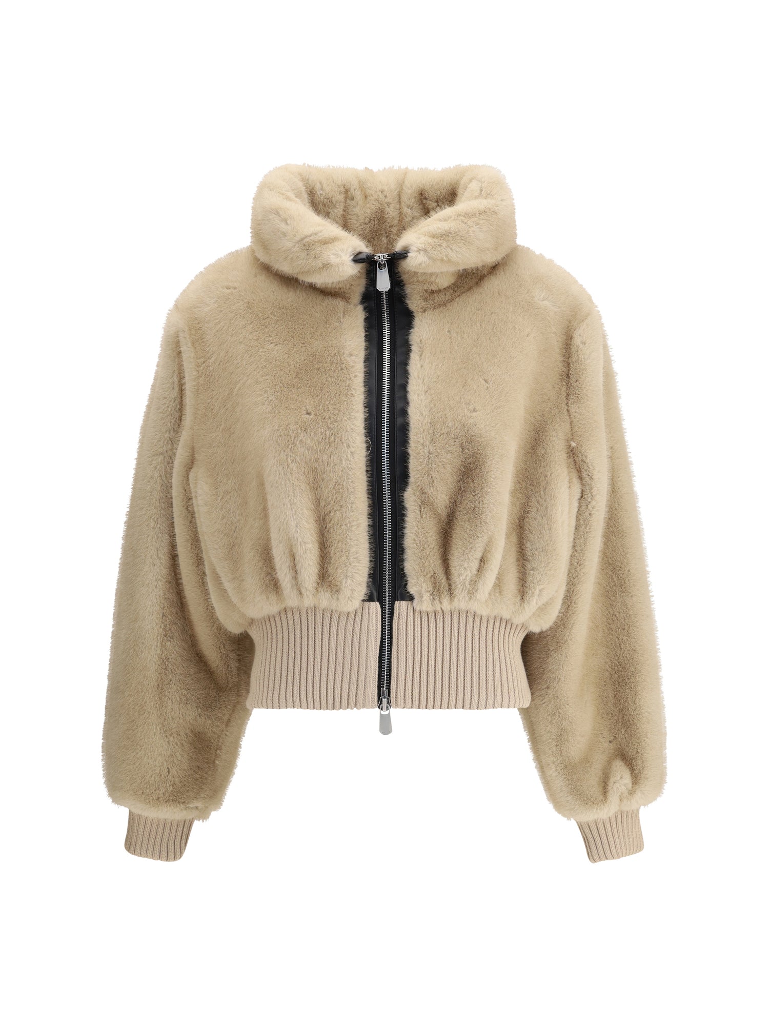 PINKO 40 faux fur bomber jacket