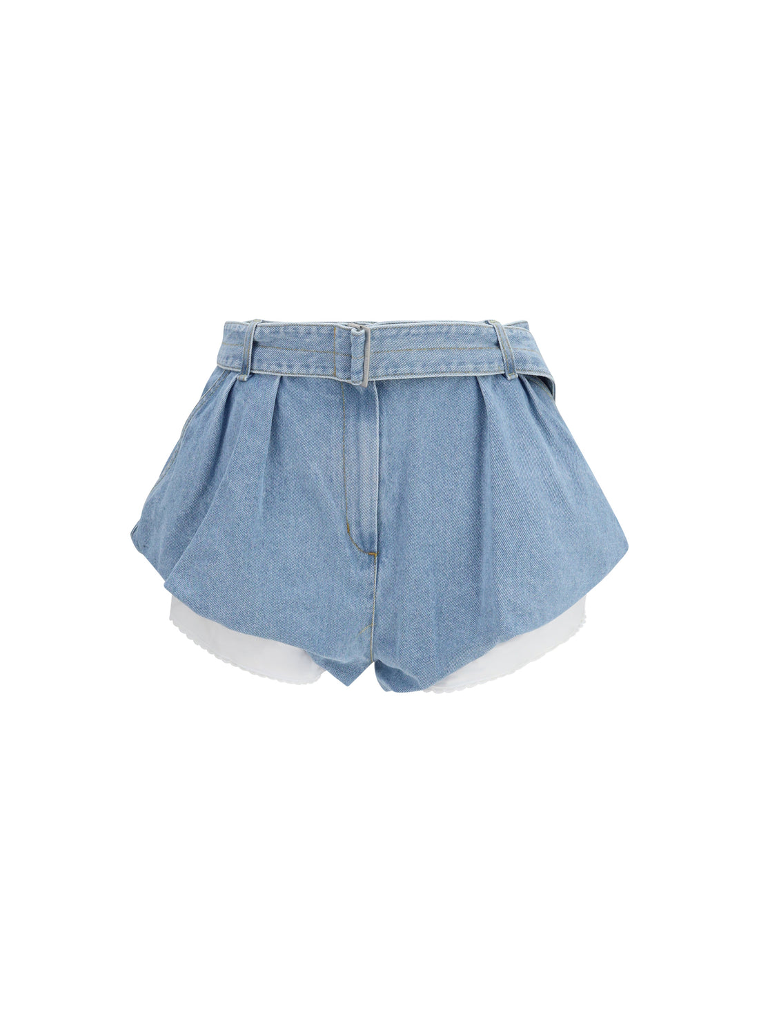 MAGDA BUTRYM 38 flared denim shorts with undershorts