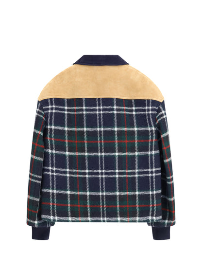 CELINE 36 blouson triomphe yoke suede