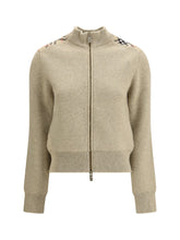 BURBERRY L cashmere and wool cardigan with check applications 