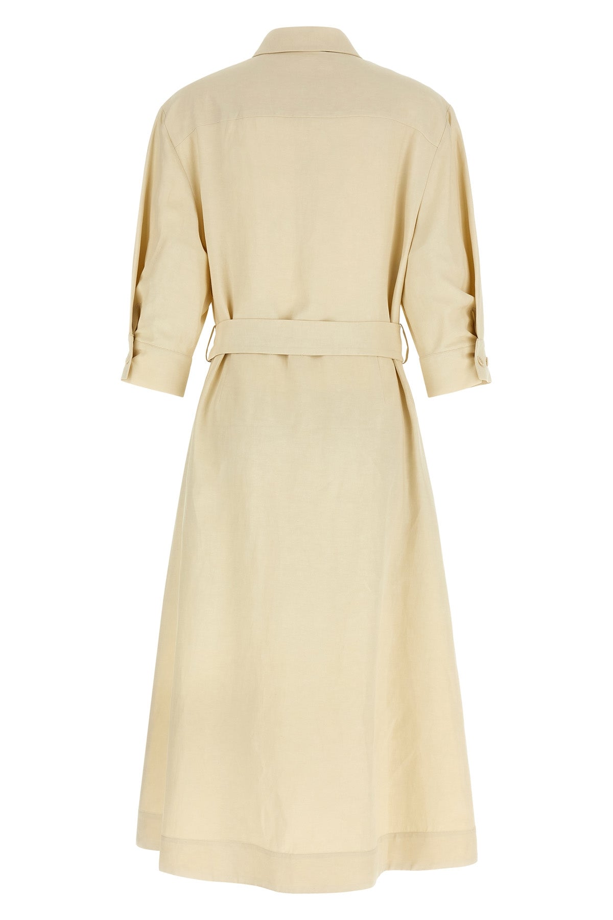 shirt-style dress in linen blend