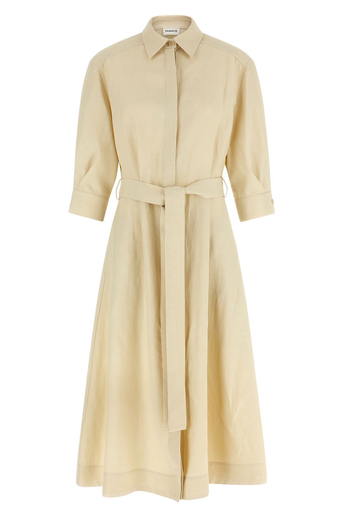 P.A.R.O.S.H. L shirt-style dress in linen blend