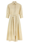 shirt-style dress in linen blend