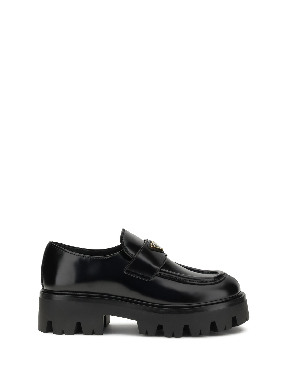 PRADA 38.5 leather monolith loafers