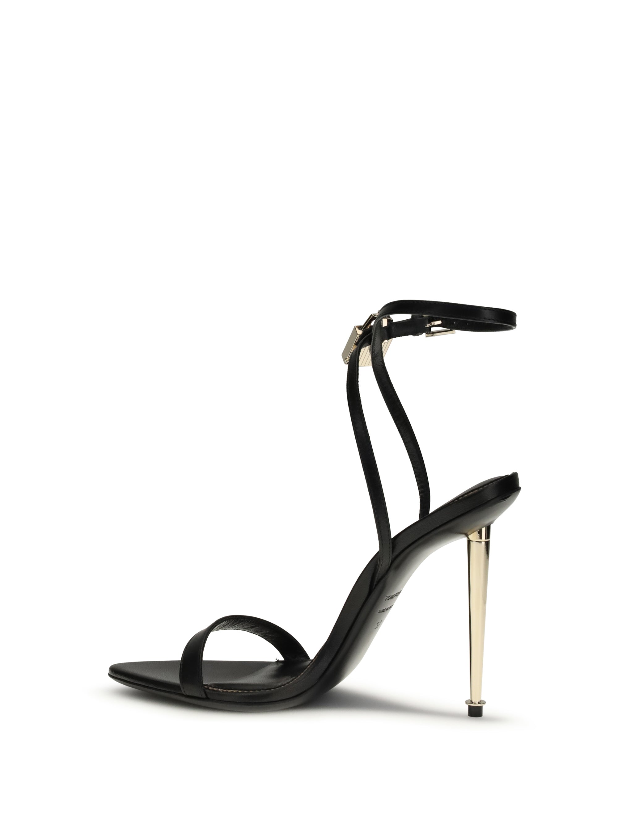 padlock pointy naked heeled sandals