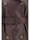 short leather trench coat