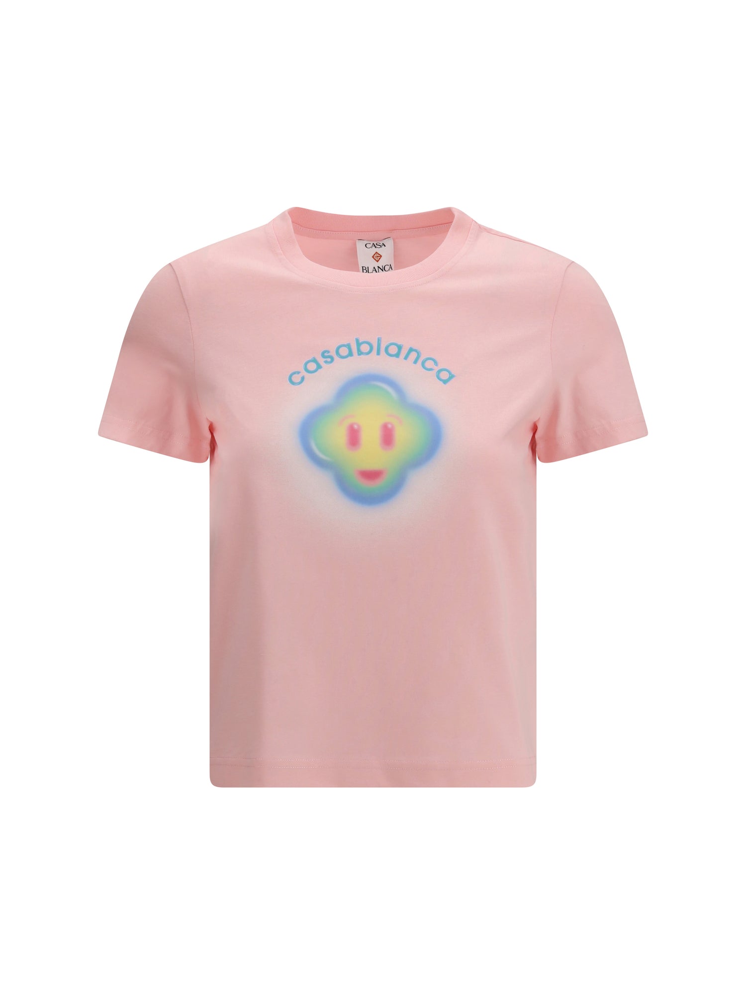 CASABLANCA L airbrush smiley fitted short-sleeve t-shirt
