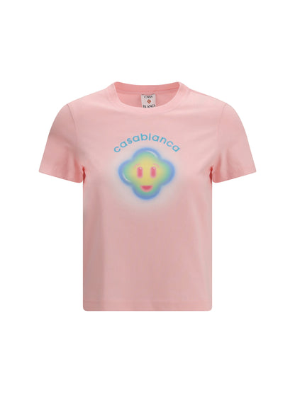 CASABLANCA L airbrush smiley fitted short-sleeve t-shirt